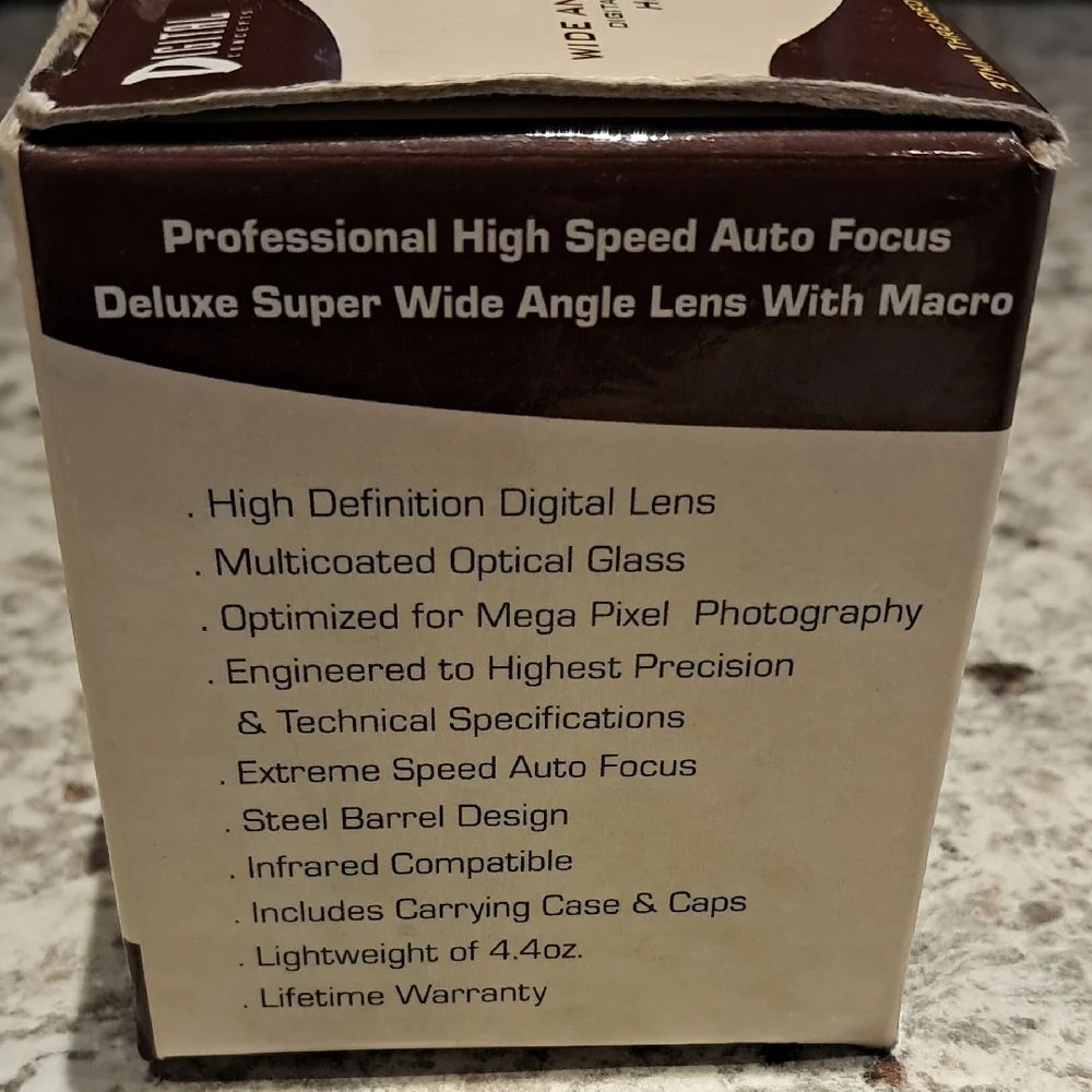 0.45X Wide Angle Lens with Macro - Black and Silver 37MM